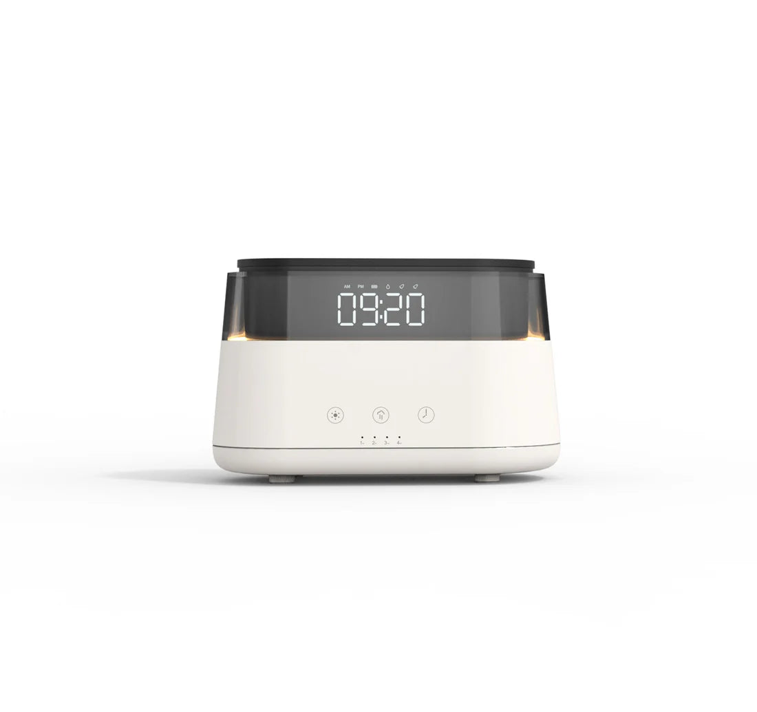 Flame Humidifier With Clock Bedroom Of Intelligent